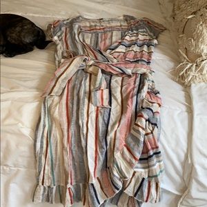 Free people wrap dress linen